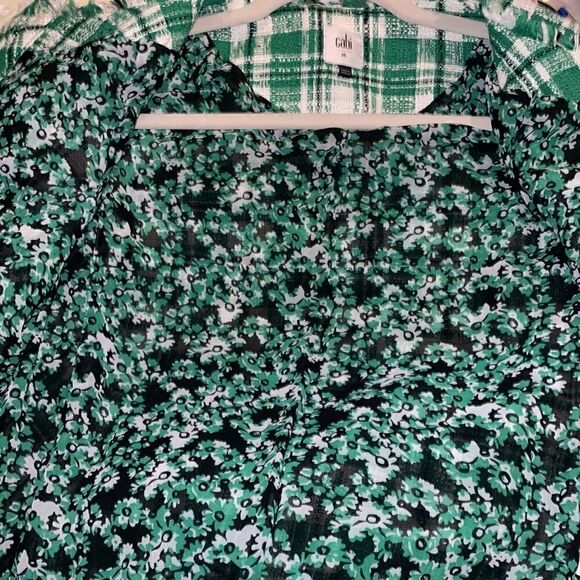 CAbi 5653 Green Library Plaid Tweed Jacket M - Picture 10 of 12